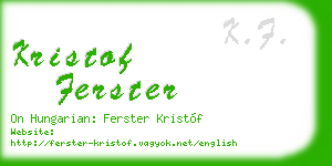 kristof ferster business card
